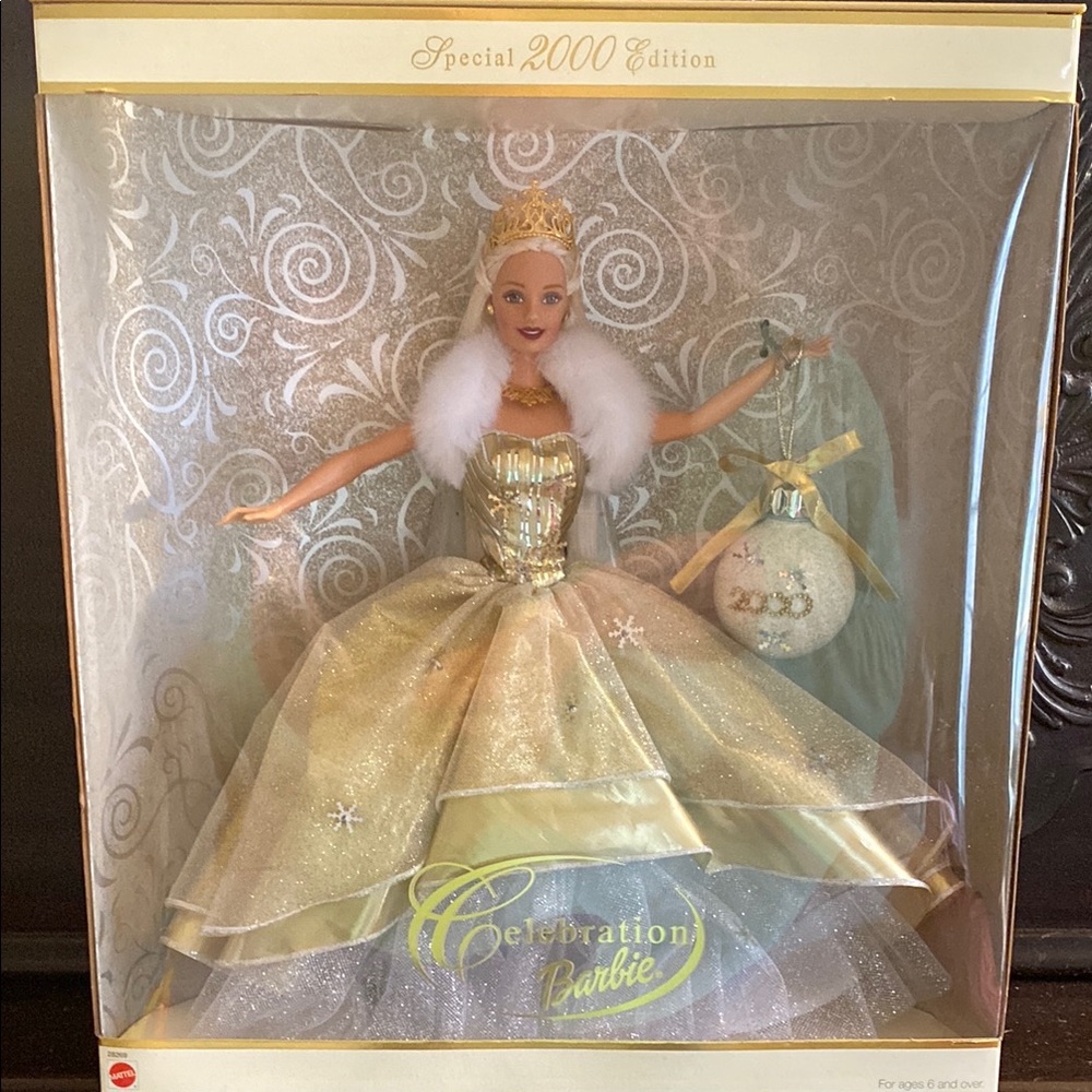 Barbie Gold and White Doll with Elegant Gown